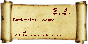 Berkovics Loránd névjegykártya