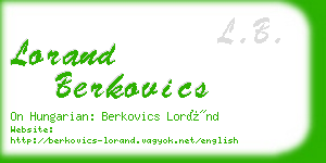 lorand berkovics business card